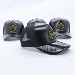 FNP Leather Trucker Hat