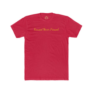 Focused Never Pressed printed Men's Cotton Crew Tee