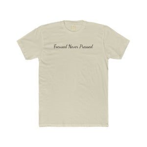 Focused Never Pressed printed Men's Cotton Crew Tee