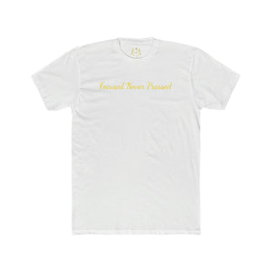 Focused Never Pressed printed Men's Cotton Crew Tee