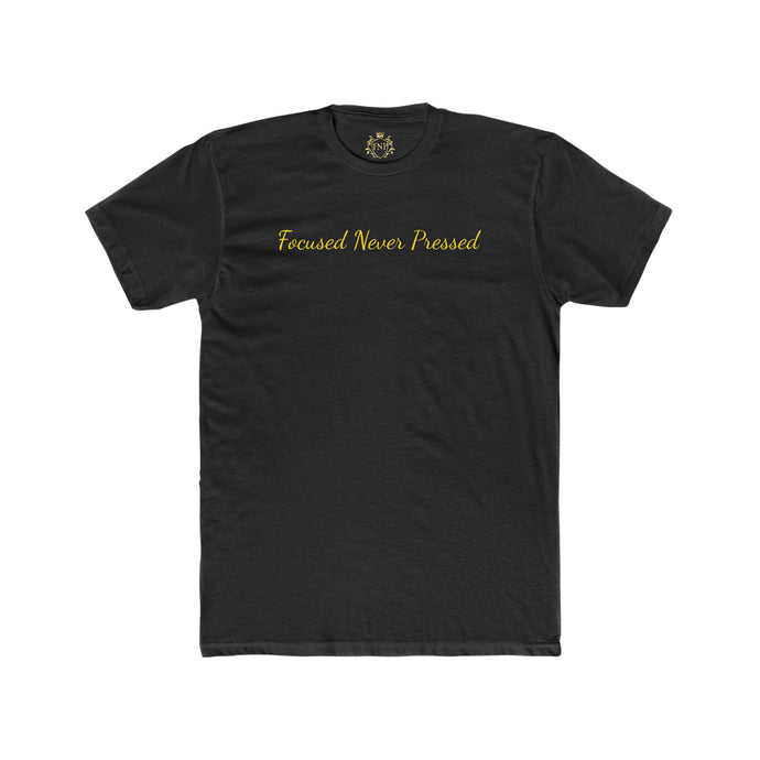 Focused Never Pressed printed Men's Cotton Crew Tee