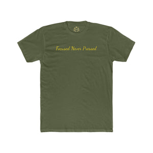 Focused Never Pressed printed Men's Cotton Crew Tee