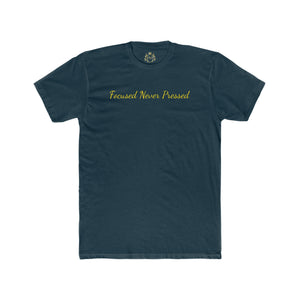 Focused Never Pressed printed Men's Cotton Crew Tee